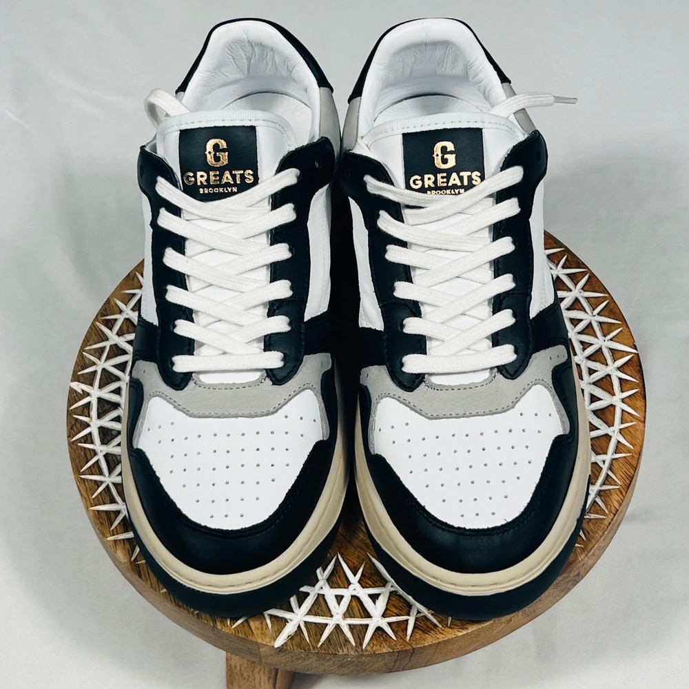 Greats Brooklyn Brighton Black White Grey Leather‎ Sneakers BRTL02SG Mens 7